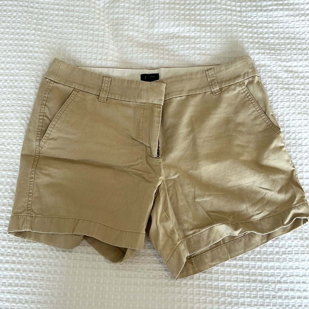 J Crew Womens Khaki Shorts Size 4